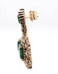 The York - 16.1 Carat Zambian Emerald and Diamond Earrings - 2 Pieces
