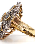 2.57 Carat Blue Sapphire and Diamond Gold Ring, Size 7.75