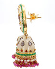 8.54 Carat Emerald, 2.40 Carat Ruby Old Persian Earring - 2 Pieces