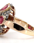 7.22 Carat Ruby and 1 Carat Diamond 18K Gold Ring, Size 7.75