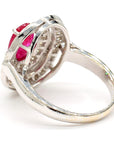 Ruby and Diamond Halo Ring