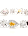 GIA Certified Natural Fancy Orange and Pink Diamond Bracelet