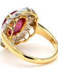 Ruby and Diamond Halo Ring