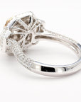18k Gold Ring with 3.22ct Green Antique Cushion-Cut Diamond