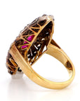 1.30 Carat Ruby and 2.10 Diamond Ring