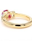 1.6-Carat Ruby & Diamond Ring in 18K Gold with Princess Cut