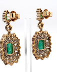 The York - 16.1 Carat Zambian Emerald and Diamond Earrings - 2 Pieces