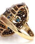 2.57 Carat Blue Sapphire and Diamond Gold Ring, Size 7.75
