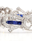 5.5 Carat Blue Sapphire and 1.5 Carat Diamond Art Deco Platinum Bracelet