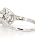 2.54 Carat Solitaire Diamond Platinum Ring, Size 4.5