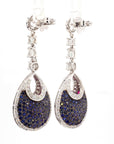 16 Carat Natural Ruby, Sapphir and 4.42 Carat Diamond Two Sided 18K Earrings