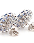 6.36 Carat Blue Sapphire and 1.08 Carat Diamond 18K Gold Studs