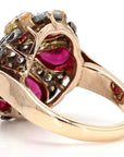 7.22 Carat Ruby and 1 Carat Diamond 18K Gold Ring, Size 7.75