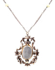 Edwardian Natural Pearl, Emeralds, and Diamond Necklace