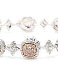GIA Certifies Natural Fancy Pink Color Diamond Bracelet