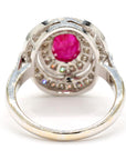 Ruby and Diamond Halo Ring