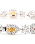 GIA Certified Natural Fancy Orange and Pink Diamond Bracelet