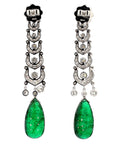26 Carat Natural Certified Zambian Emerald Earrings