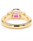1.6-Carat Ruby & Diamond Ring in 18K Gold with Princess Cut