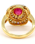 Ruby and Diamond Halo Ring