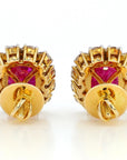 11 Carat Certified Natural Burmese Ruby and Diamond Earrings 18K Gold