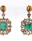 The York - 16.1 Carat Zambian Emerald and Diamond Earrings - 2 Pieces