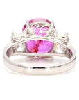 3 Carat Ruby and 1.2 Carat Diamond Platinum Ring, Size 5.5