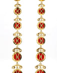 1.91 Carat Diamond and Coral 14K Gold Drop Earrings - 2 Pieces