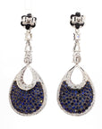 16 Carat Natural Ruby, Sapphir and 4.42 Carat Diamond Two Sided 18K Earrings