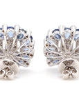 6.36 Carat Blue Sapphire and 1.08 Carat Diamond 18K Gold Studs