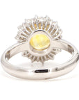 2.96 Carat Yellow Sapphire and Diamond 18K Gold Ring, Size 6