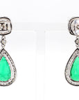 9 Carat Zambian Emerald and 1.01 Carat Diamond Ring in 18K Gold - 2 Pieces