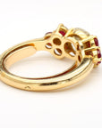1.70 Carat Old Euro Diamond and Ruby 18K Gold Ring 7.60 Gram