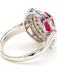 Ruby and Diamond Halo Ring
