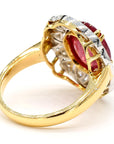 Ruby and Diamond Halo Ring