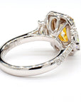 2.01 Carat Natural Fancy Yellow Diamond Ring Size 7