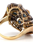 2.57 Carat Blue Sapphire and Diamond Gold Ring, Size 7.75