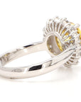 2.96 Carat Yellow Sapphire and Diamond 18K Gold Ring, Size 6