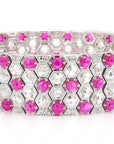 17.7ct Rubies & 11.26ct Diamonds Honeycomb Design