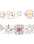 GIA Certified Natural Fancy Orange and Pink Diamond Bracelet