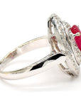 Ruby and Diamond Halo Ring