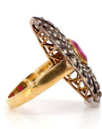 1.30 Carat Ruby and 2.10 Diamond Ring