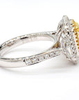 2.01 Carat Natural Fancy Yellow Diamond Ring Size 7