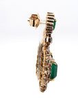 The York - 16.1 Carat Zambian Emerald and Diamond Earrings - 2 Pieces