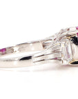 3 Carat Ruby and 1.2 Carat Diamond Platinum Ring, Size 5.5