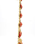 1.91 Carat Diamond and Coral 14K Gold Drop Earrings - 2 Pieces