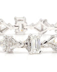 20 Carat Multi Shaped Diamond 18K Gold Bracelet