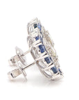 6.36 Carat Blue Sapphire and 1.08 Carat Diamond 18K Gold Studs