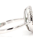 Art Deco Emerald and Diamond 18K Gold Cocktail Ring, Size 6.25
