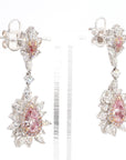 5.7 Carat Fancy Pinkish Brown Diamond Earrings in 18K Gold - 2 Pieces